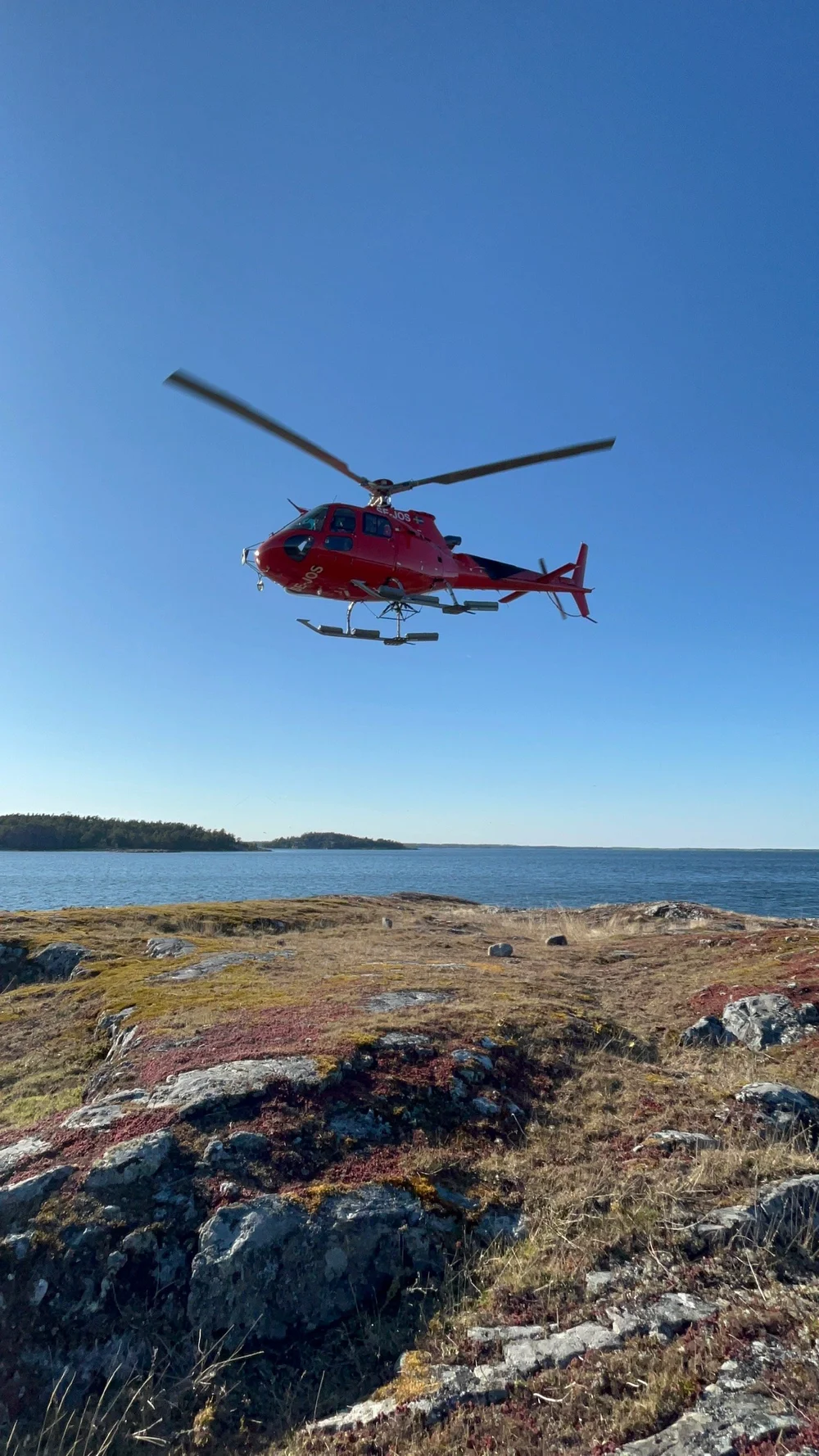 Arlanda helikopter över Stockholms skärgård