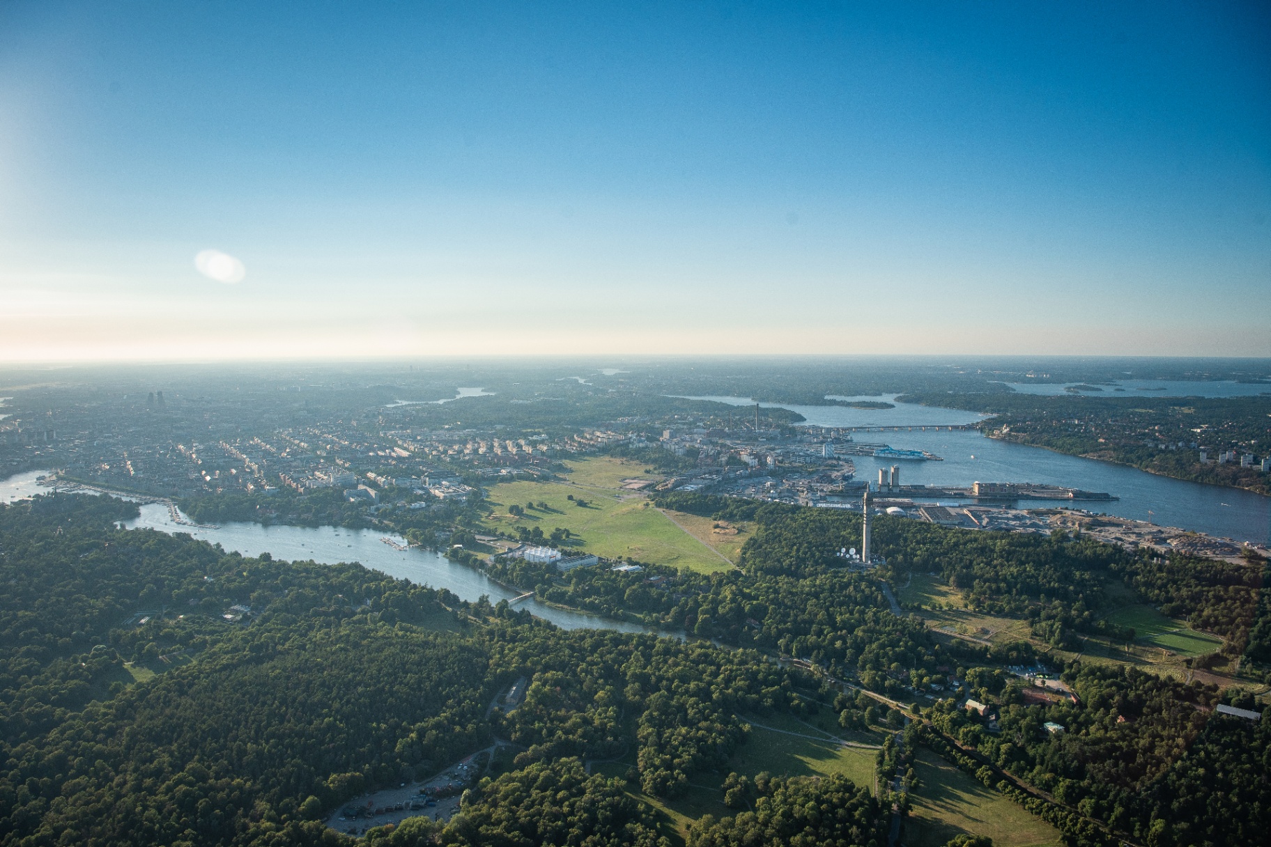 Vy över landskap från luften