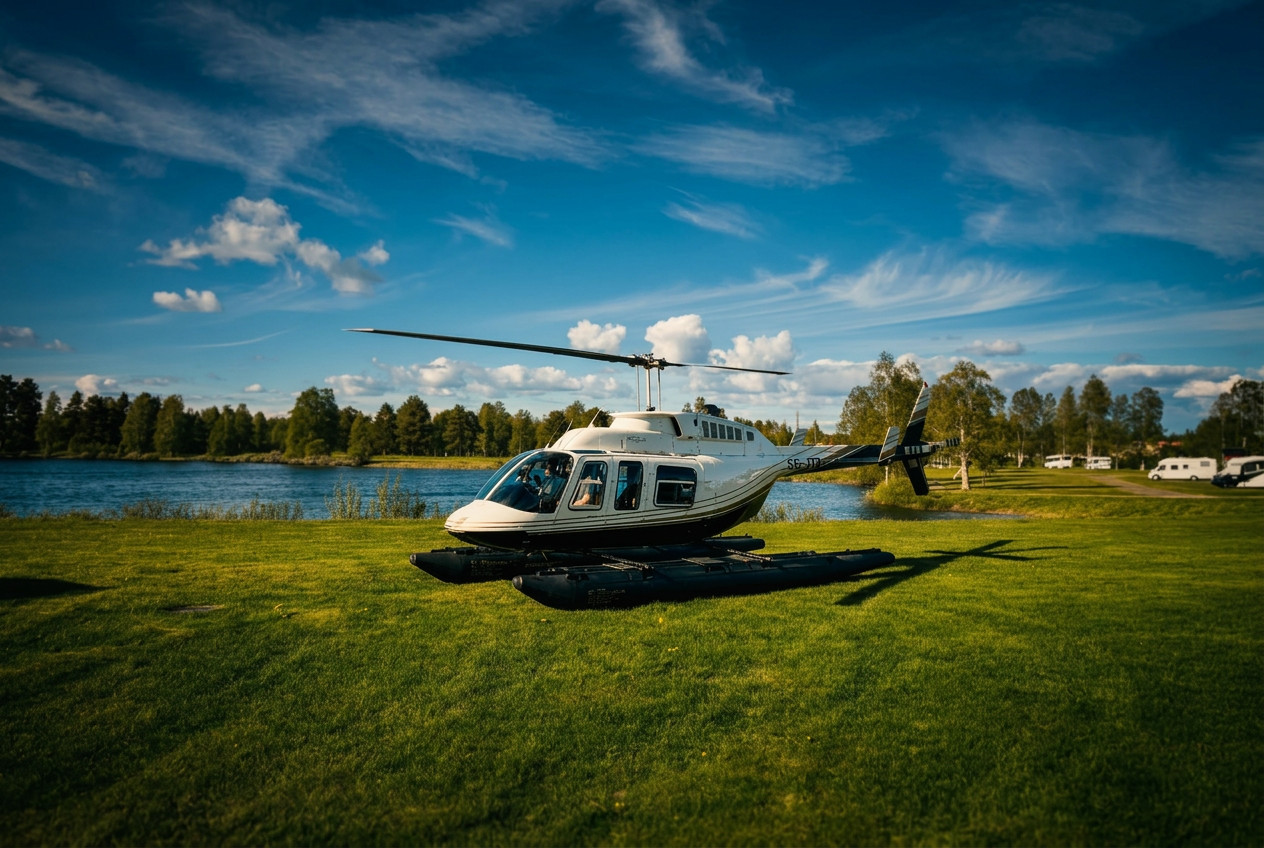 Lyftuppdrag med helikopter i skärgården eller i stan